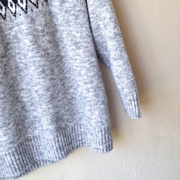 Aspen Turtleneck Women's Wool Sweater Gray Black Size 1X - Picture 4 of 5